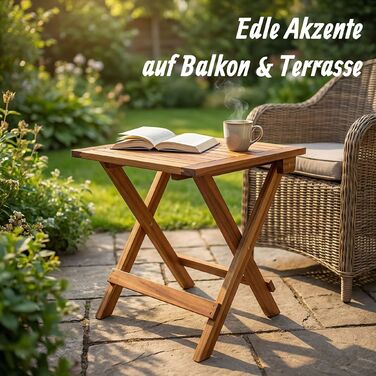 Стіл-трансформер квадратної форми Relaxdays з акацієвого дерева