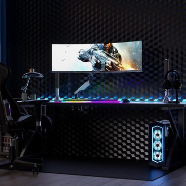 Кріплення для монітора Mount-It! Heavy Duty Ultrawide до 49 дюймів, 20 кг, VESA 75x75/100x100, RGB-підсвічування, кріплення для моніторів Samsung Odyssey G9