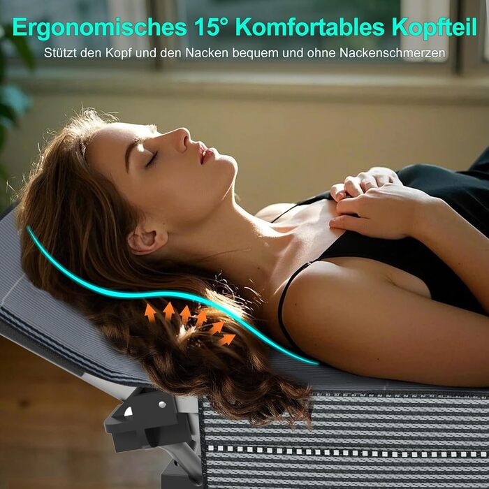 Розкладне кемпінгове ліжко з матрацом та кишенями, сталевий каркас, навантаження до 200 кг, 190x71x36 см, сіре — для кемпінгу, саду та офісу