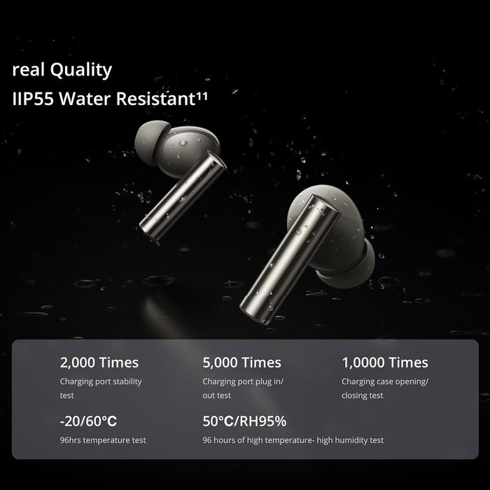 Навушники realme Buds Air 6 Pro Bluetooth 5.3, 6 мікрофонів, HiFi стерео, IP55, Чорний