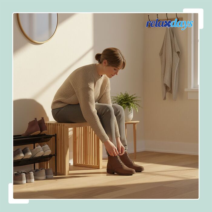 Мінімалістична лавка з бамбука Relaxdays