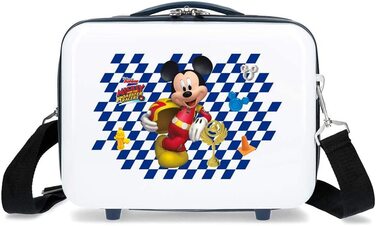 Дитячі валізи Disney Cars Good Mood, різнокольорові, 50x38x20 см, з жорстким корпусом, з АБС-замком, 34 л, 2,1 кг, 4 колеса, ручна поклажа (Біла, що настроюється сумка для туалетного приладдя)