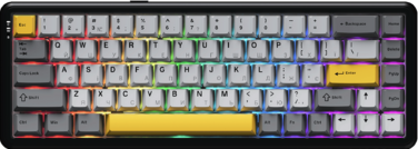 Дротова магнітна клавіатура Ajazz AK680 MAX Magnetic switches Black Gray Yellow (AK680-M-BGY-AW)