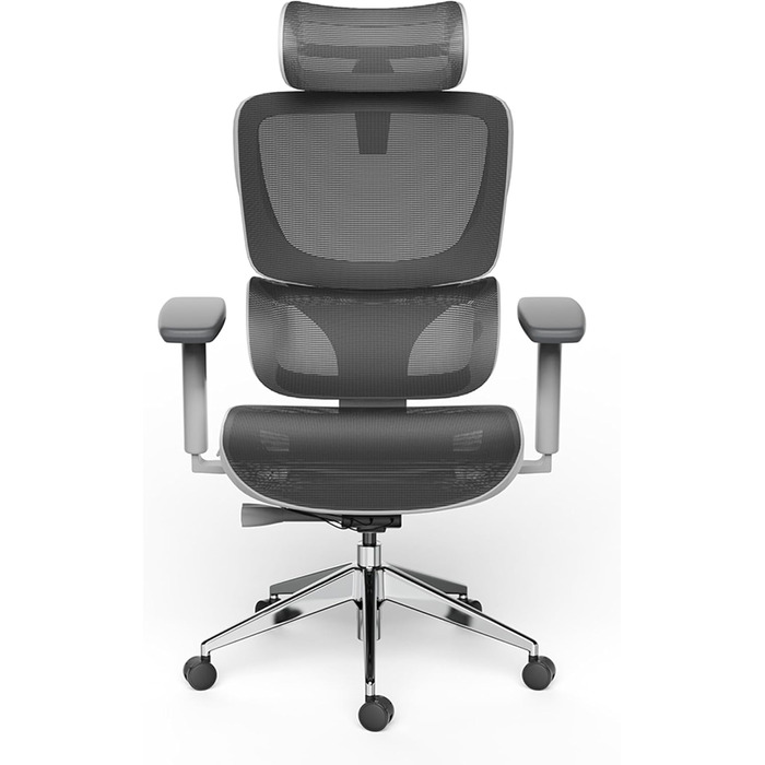 Офісне крісло Ergolutions Senta FX Mesh - ергономічне, з регульованою 3D підголівником, сітчасте, дихаюче, для великих людей, 7 років гарантії, сертифіковане BIFMA, висота сидіння 53-62 см
