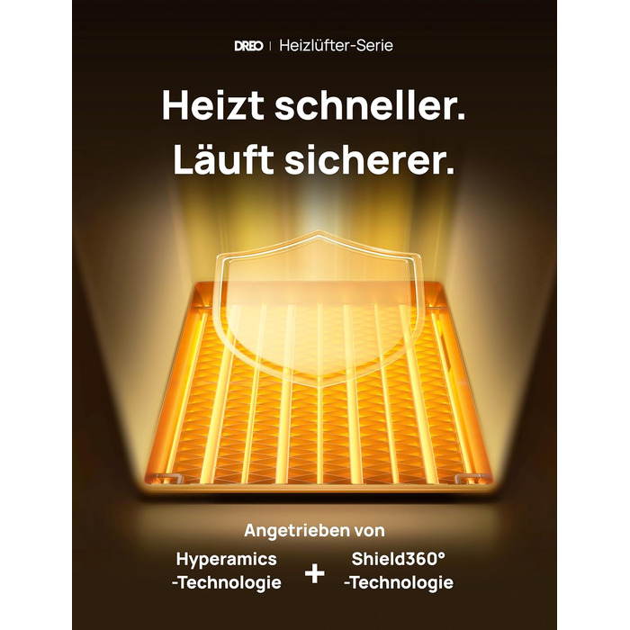 Електричний обігрівач Dreo з термостатом, 1500W, керамічний, тихий, з осциляцією, ECO-режим, таймер 12 годин, захист від перегріву та перекидання, срібний