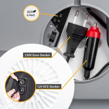 Автомобільний холодильник First Austria 32л з підігрівом, 12/230V, сірий (блакитно-білий) - для кемпінгу та подорожей