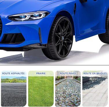 Дитячий електромобіль BMW M4 ліцензійний, 12V, з пультом ДУ, синій, швидкість 3 км/год, LED, музика, для дітей від 3 років