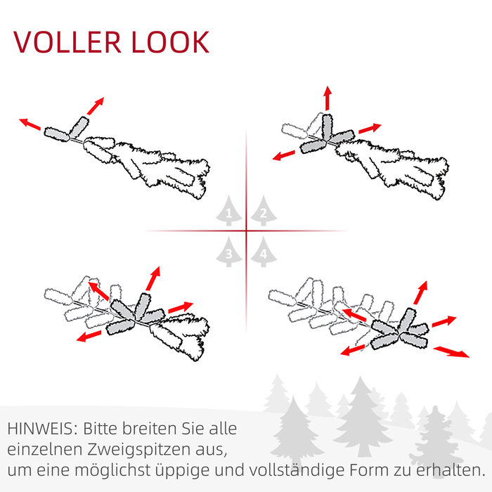 Штучна ялинка HOMCOM, прикрашена, 95 см x 95 см x 150 см, зелена