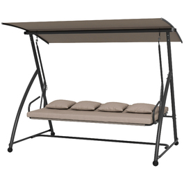 Шукаєте ідеальне місце для відпочинку на свіжому повітрі? Представляємо 2-в-1 гойдалку в стилі Голлівуд з функцією лежака! Ця простора 3-місна гойдалка-крісло з міцної сталі стане чудовим доповненням до вашого саду або тераси. Розміри: 170x110x153 см. Колір: світло-коричневий.