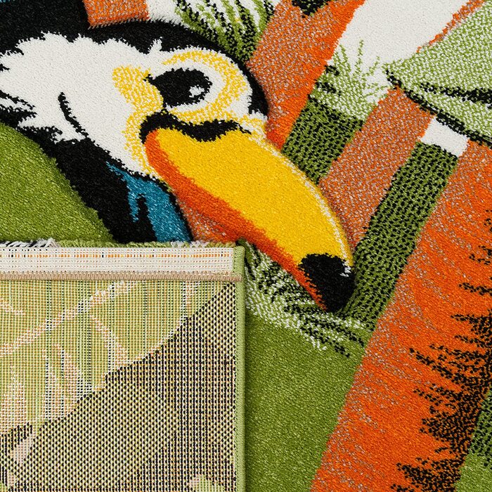 Дитячий килимок Paco Home для дитячої кімнати для хлопчиків з коротким ворсом у вигляді тварин і джунглів, розмір колір (200x290 см, зелений 6)