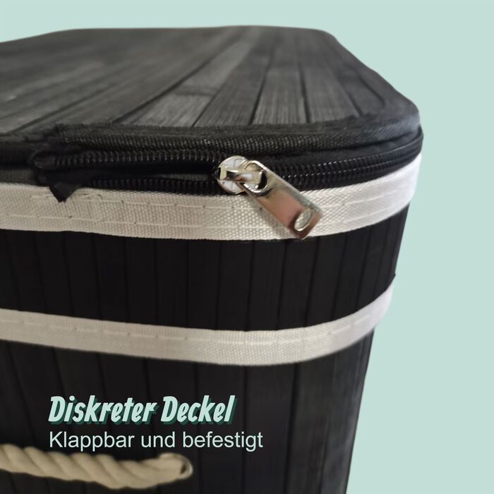 Кошик для білизни Relaxdays з бамбука з 2 відділеннями