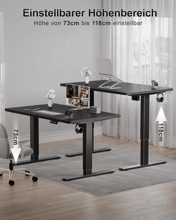 Електричний дитячий стіл Airfish, 80x60 см, регулювання висоти, пам'ять, для дому/офісу, стоячи/сидячи (чорний)