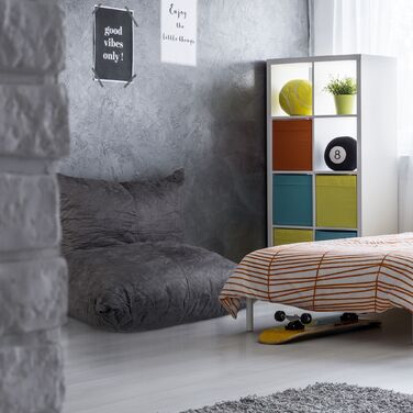 Relaxdays Великий крісло-мішок XXL сірого кольору з підлокітником