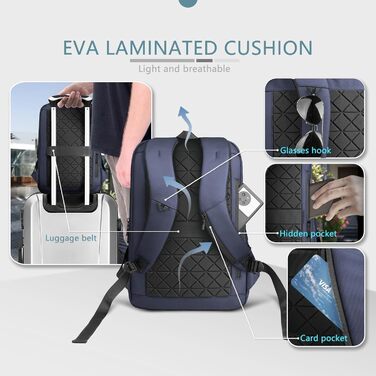 Чоловічий рюкзак для ноутбука Heroic Knight: діловий, з USB-зарядкою, антикрадійний, 17.3