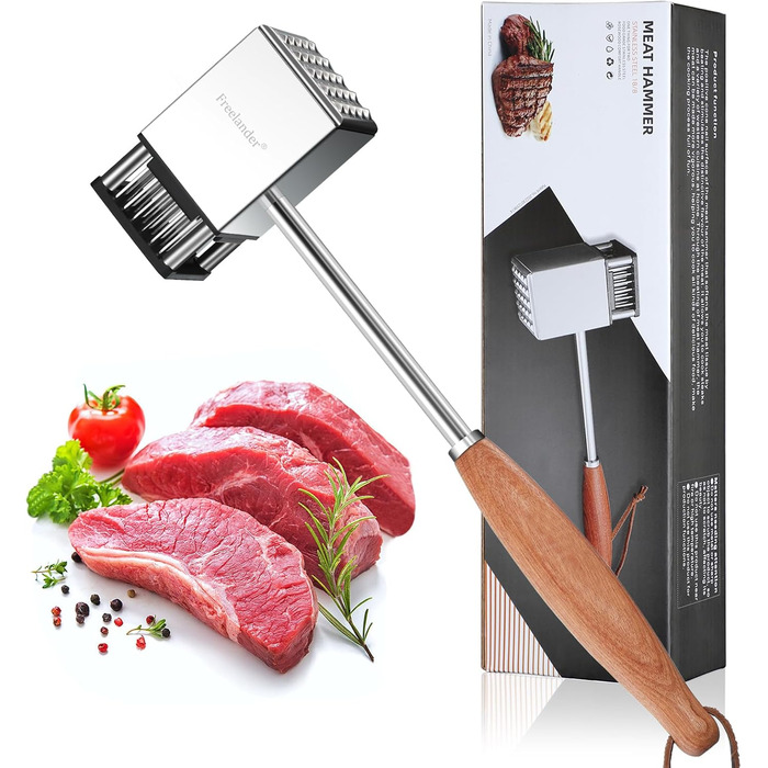 Пресс для бургерів Freelander з чавуну, набір для приготування смашених бургерів (діаметр 17.6 см, 20.5 см), прес для гриля з термостійкою ручкою, великий прес для гамбургерів, стейків, сендвічів (сріблястий)