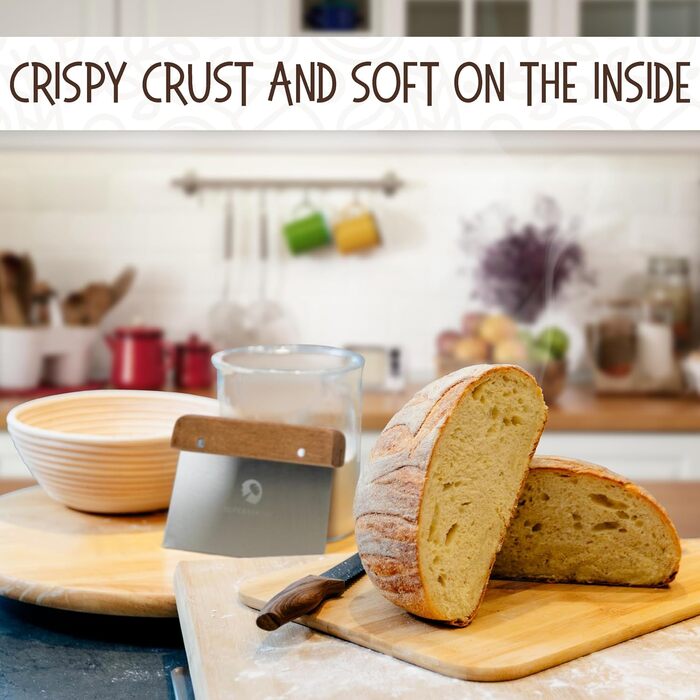 Набір для випічки закваски Superbaking: 2 кошики Banneton (22.9 см та 25.4 см) + стартер для закваски