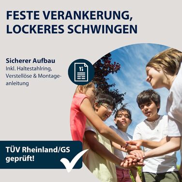 Дерев'яна гойдалка Hudora чорного кольору - дитяче крісло-гойдалка з гуми - сертифікована TÜV Rheinland/GS, з регульованими тросами - гойдалка для дітей та дорослих до 100 кг