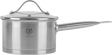 Нержавіюча каструля Karl Hausmann 3.6L з нержавіючої сталі з кришкою (діаметр 20 см) - для всіх типів плит, включаючи індукцію. Ідеально підходить для супу та пасти.