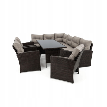 Комплект садових меблів із техноротанга EMWOmeble, сірий, 5 предметів