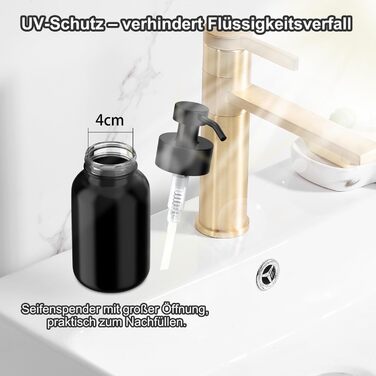 Настінний диспенсер для мила чорного кольору 250 мл - 2 шт. (без свердління)