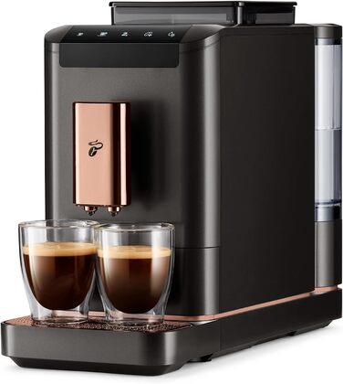 Повністю автоматична кавомашина Tchibo Esperto2 Caff з функцією 2 чашок для пінки кави та еспресо, (Темна мідь)