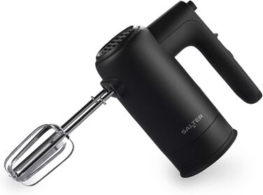 Міксер ручний Salter EK5613BMBLK Kuro - електричний міксер з набором насадок, 5 швидкостей, Turbo-функція, система Quick Release