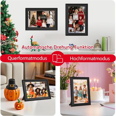 FRAMEO Цифровий фоторámеn 15.6 дюймів WiFi, IPS, FHD 1920x1080, 32GB, сенсорний екран, автоповорот, для стін, фото/відео через додаток FRAMEO