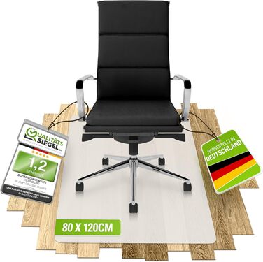 Килимок під офісне крісло – прозора підкладка для ламінату, паркету та плитки – антиковзаюча, шумопоглинаюча, для дому та офісу (80 x 120 см)