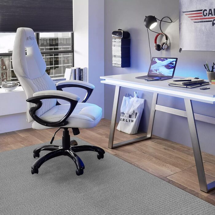 Килимок під стілець для офісу | 140x90 см | Захист від подряпин | Для ламінату, паркету та твердих підлог (Світло-сірий)