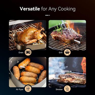 Термометр для м'яса Inkbird INT-11S-B: Бездротовий термометр-щуп з Bluetooth, IP67, для приготування на грилі, BBQ, духовці та коптильні