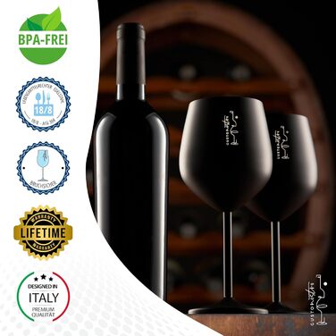 Набір келихів для вина зі стебла з нержавіючої сталі (2 шт.) - 540 мл, для вечірок, свят, шампанського та коктейлів