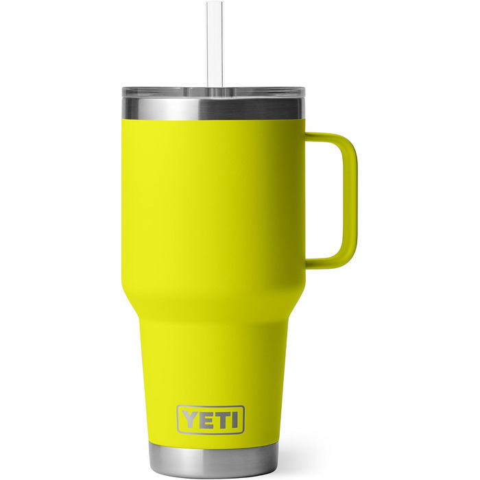 Термос YETI Rambler з кришкою-соломинкою, 35 oz (1 л), колір Firefly Yellow