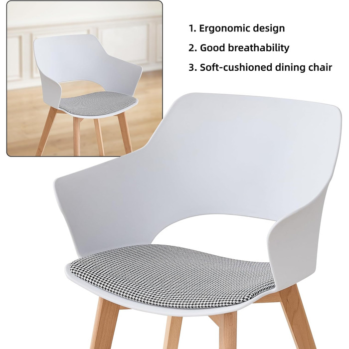 Набір кухонних стільців GrandCA HOME, 8 шт. з масивних дерев'яних ніжок, оббивка, зелений колір, для кухні, вітальні, спальні