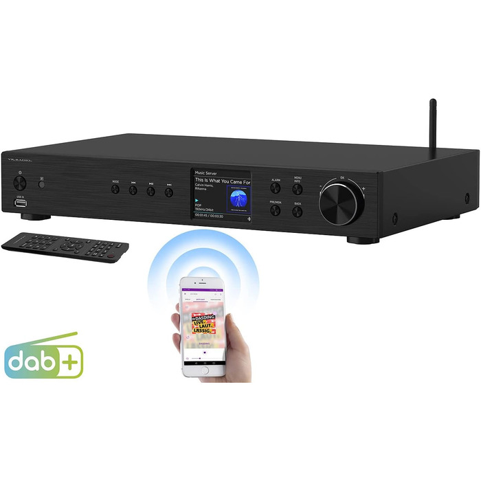 Радіо WLAN радіо цифровий тюнер HiFi, інтернет-радіо, DAB, Bluetooth, чорний