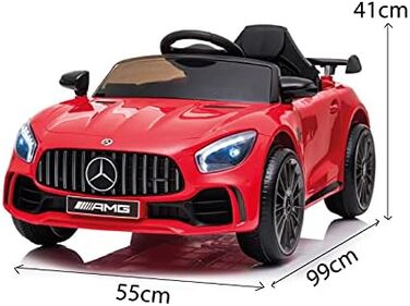 Дитячий електромобіль Mercedes GTR Mini з акумулятором 12V, червоний