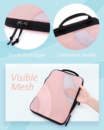 Набір компресійних органайзерів для подорожей BAGSMART, 6 шт, органайзери для одягу в валізу та ручну поклажу, рожевий