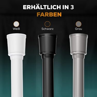 Штанга для штор без свердління 370-420 см, Ø 32 мм, сіра - штанга для кріплення штор, душової кабіни, дверей та шафи