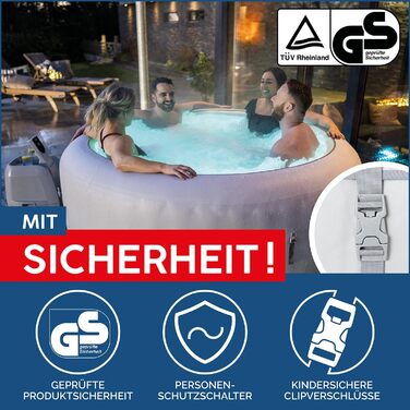 Надувний джакузі Bestway Lay-Z-Spa Paris AirJet з LED-підсвіткою для 6 осіб, 196 x 66 см