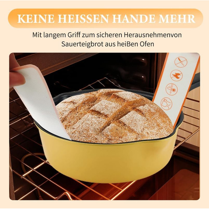 Набір для приготування закваски та випікання хліба 10 предметів: 2 кошики для бродіння (23см круглі, 25см овальні), 730мл банку для закваски, повний набір аксесуарів для випікання закваски для початківців