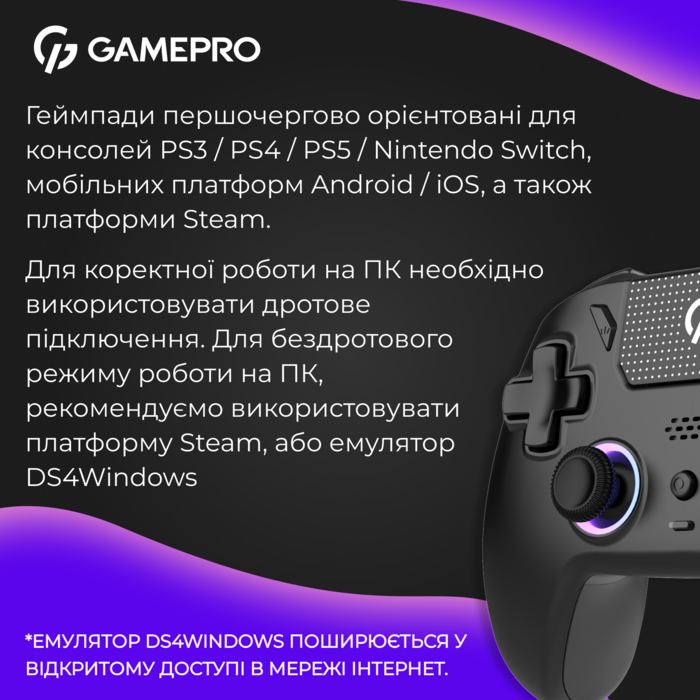 Бездротовий геймпад GamePro GPS20B
