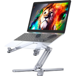 Регульована підставка для ноутбука LIENS, 360° обертання, ергономічна, для iPad та MacBook, до 40.6 см (16 дюймів), срібна
