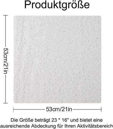Нековзний миється килимок для душа, 60x40 см проти цвілі / швидковисихаючий / масажний килимок з люфи м'який комфортні Килимки для душу Килимок для ванни зі зливом, килимок для ванної з люфи з ПВХ для вологих приміщень (03-білий, 53x53 см)