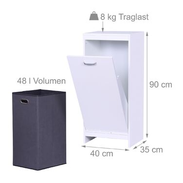 Шафа для білизни Relaxdays з місткістю 48 літрів та мішком для білизни