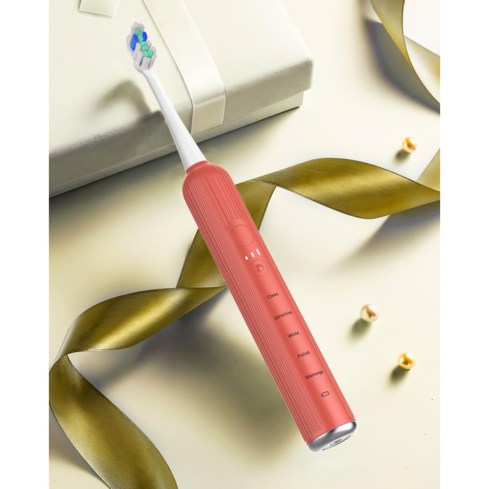 Електрична зубна щітка звукового типу для дорослих та дітей Rosenrot, 5 режимів, 3 інтенсивності, таймер, 8 насадок, етитуй