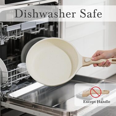 Набір сковорідок RIOVARM з індукційним покриттям, знімними ручками та кришками (20/24/28 см), антипригарне покриття без PFOA, для всіх типів плит, безпечне для миття в посудомийній машині та випікання в духовці, бежевий, 3 шт.