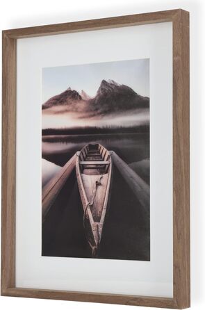 Набір Wackadoo з 5 рамок для фотографій, Дерев'яна рамка FSC Фотогалерея зі шпону справжнього дерева Фоторамка зі скляної панелі зі скляною панеллю Колаж (10 x 15, ) (20 x 30 см, горіх)