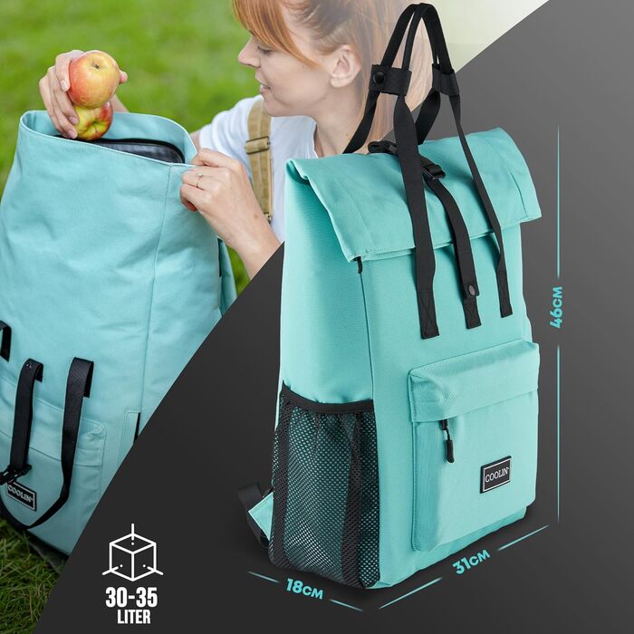 Терморюкзак Coolin' Kühlrrucksack 30L: для пікніків, пляжу, походів. Білий (М'ятний)
