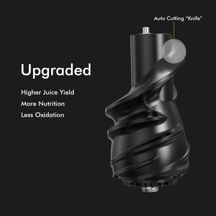 SIFENE Швидкодіючий шнековий соковичавник, сік преміум-якості, велика завантажувальна горловина 83 мм, для цілих овочів та фруктів, легкий у митті, тихий двигун, висока врожайність, BPA-free, сірий