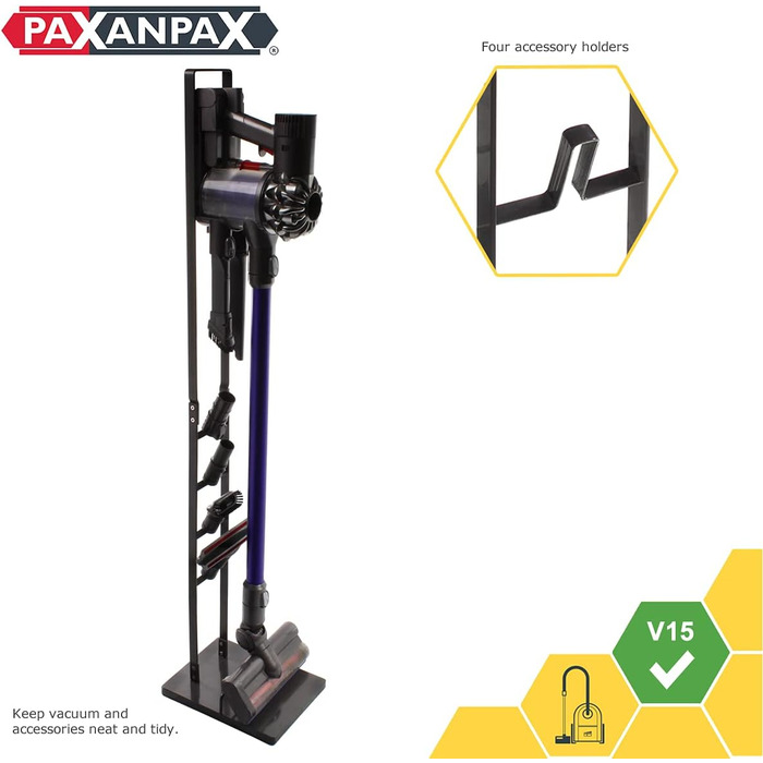 Підставка для акумуляторного пилососа Paxanpax PFC76418 для Dyson V15, окремо стояча, темно-сірий