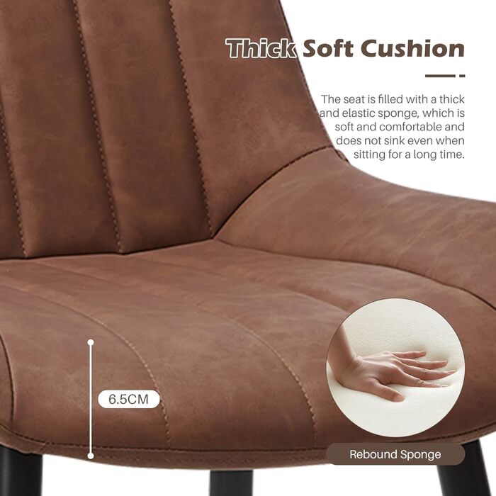 Тумба/стілець TUKAILAI для обідньої кімнати, 2 шт., штучна шкіра, коричневий, до 150 кг, для кухні та вітальні